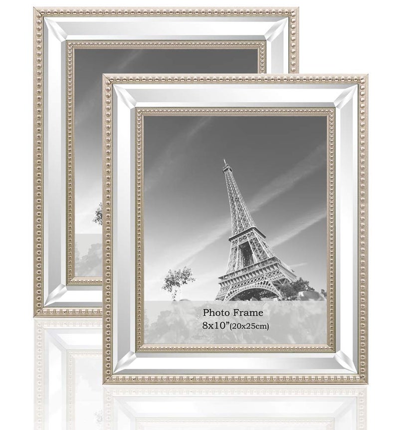 Meetart 8x10 2 Pack Mirror Photo Frames Sets for Wall Pictures Decor or Table Stand - Image 1